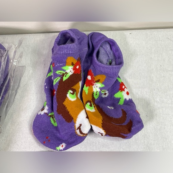 Little Brownie Baker Socks Girls Bulk Holiday Horse Pattern Lace Solid Socks 5Pk - Picture 4 of 4